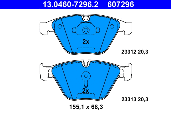 Brake Pad Set, disc brake (13.0460-7296.2)