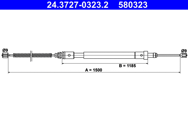 Cable Pull, parking brake (24.3727-0323.2)