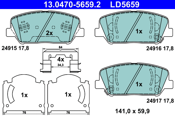 Brake Pad Set, disc brake (13.0470-5659.2)