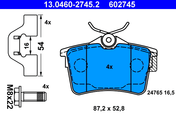 Brake Pad Set, disc brake (13.0460-2745.2)
