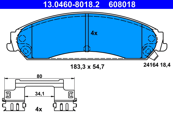 Brake Pad Set, disc brake (13.0460-8018.2)