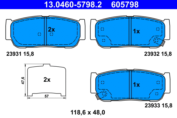 Brake Pad Set, disc brake (13.0460-5798.2)