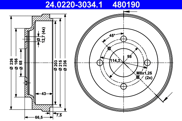 Brake Drum (24.0220-3034.1)