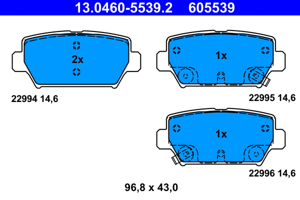 Brake Pad Set, disc brake (13.0460-5539.2)