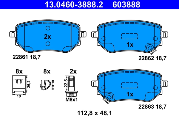 Brake Pad Set, disc brake (13.0460-3888.2)