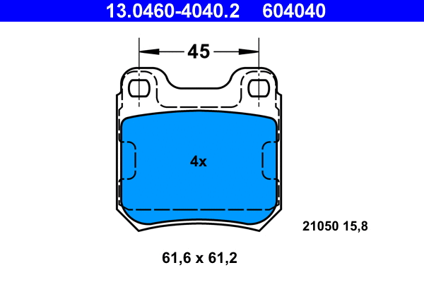 Brake Pad Set, disc brake (13.0460-4040.2)