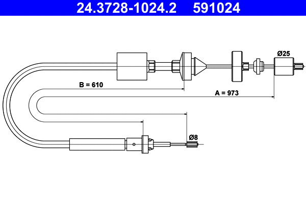 Cable Pull, clutch control (24.3728-1024.2)