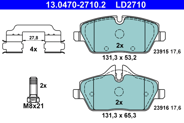 Brake Pad Set, disc brake (13.0470-2710.2)