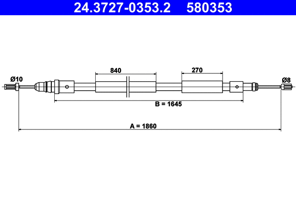 Cable Pull, parking brake (24.3727-0353.2)