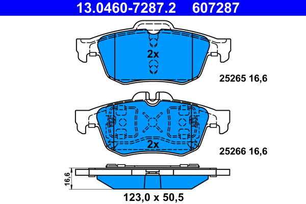 Brake Pad Set, disc brake (13.0460-7287.2)