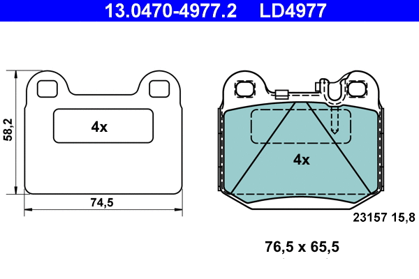 Brake Pad Set, disc brake (13.0470-4977.2)