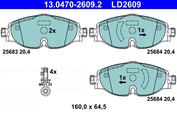Brake Pad Set, disc brake (13.0470-2609.2)