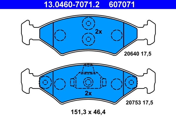 Brake Pad Set, disc brake (13.0460-7071.2)