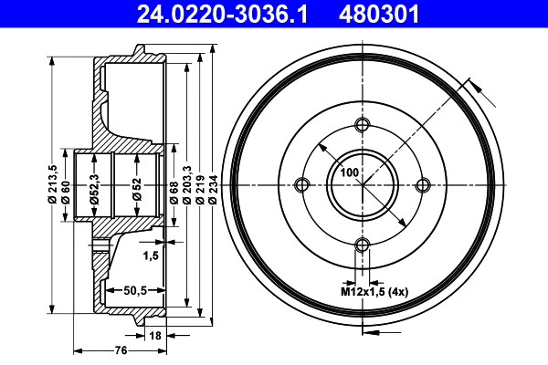 Brake Drum (24.0220-3036.1)