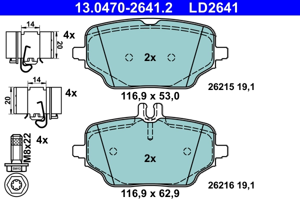 Brake Pad Set, disc brake (13.0470-2641.2)