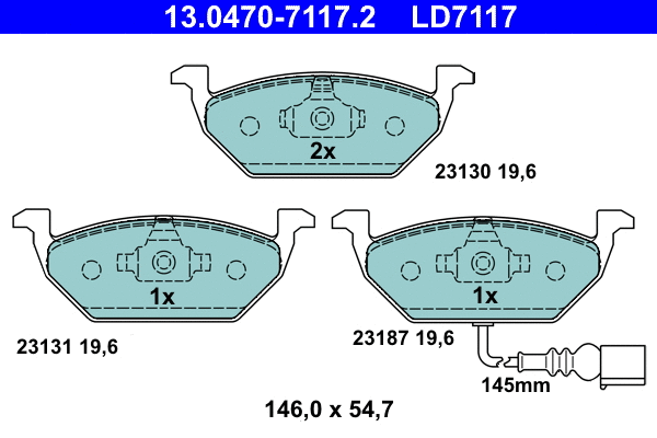 Brake Pad Set, disc brake (13.0470-7117.2)