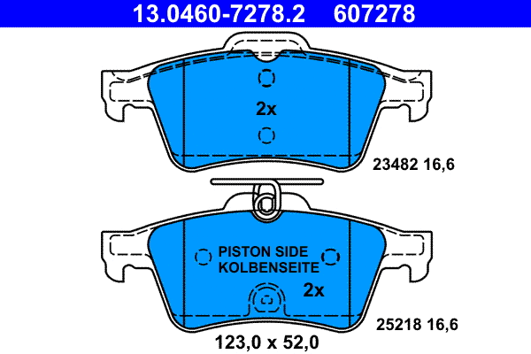 Brake Pad Set, disc brake (13.0460-7278.2)