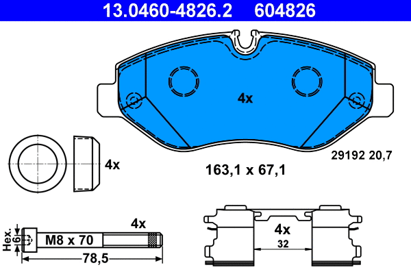 Brake Pad Set, disc brake (13.0460-4826.2)