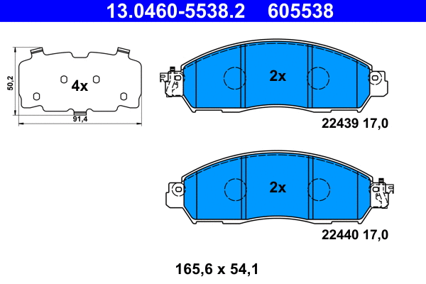 Brake Pad Set, disc brake (13.0460-5538.2)