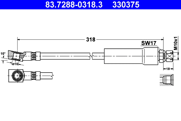 Brake Hose (83.7288-0318.3)