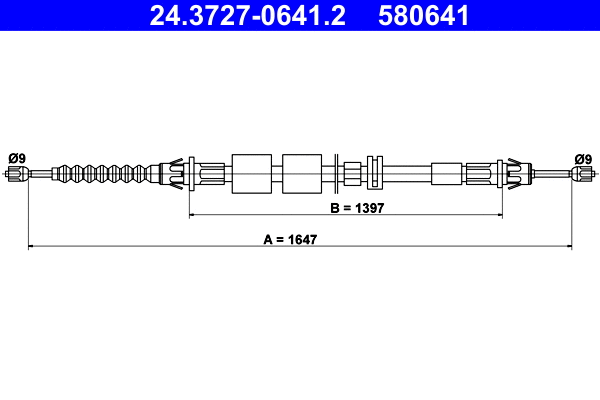 Cable Pull, parking brake (24.3727-0641.2)