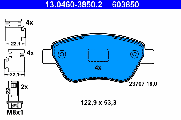Brake Pad Set, disc brake (13.0460-3850.2)