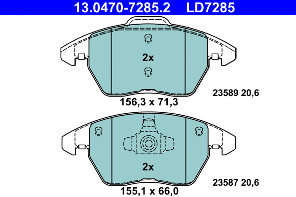Brake Pad Set, disc brake (13.0470-7285.2)