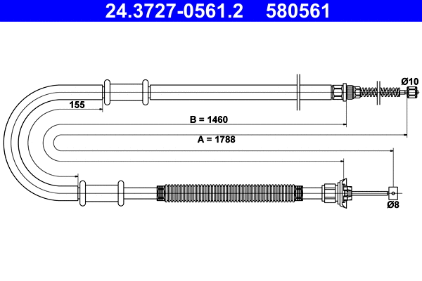 Cable Pull, parking brake (24.3727-0561.2)