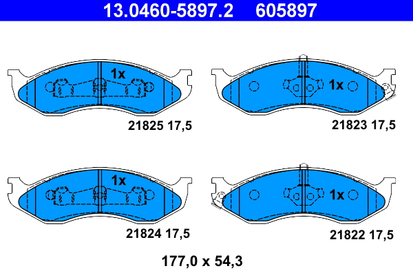 Brake Pad Set, disc brake (13.0460-5897.2)