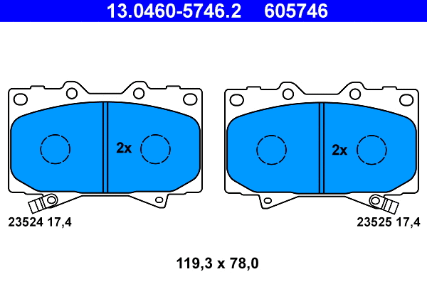 Brake Pad Set, disc brake (13.0460-5746.2)