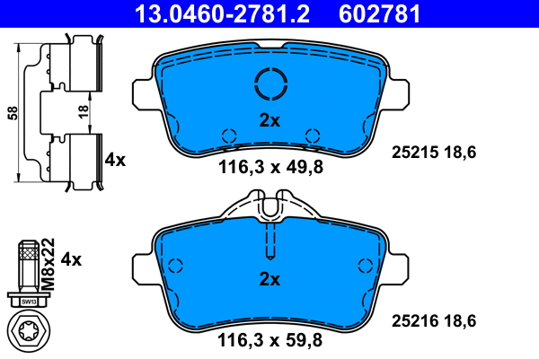 Brake Pad Set, disc brake (13.0460-2781.2)