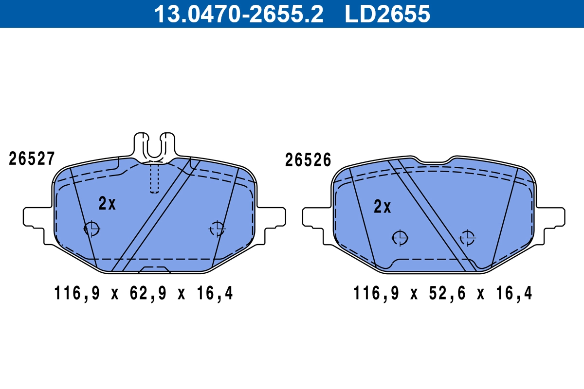 Brake Pad Set, disc brake (13.0470-2655.2)