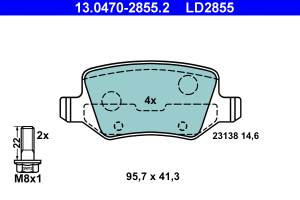Brake Pad Set, disc brake (13.0470-2855.2)