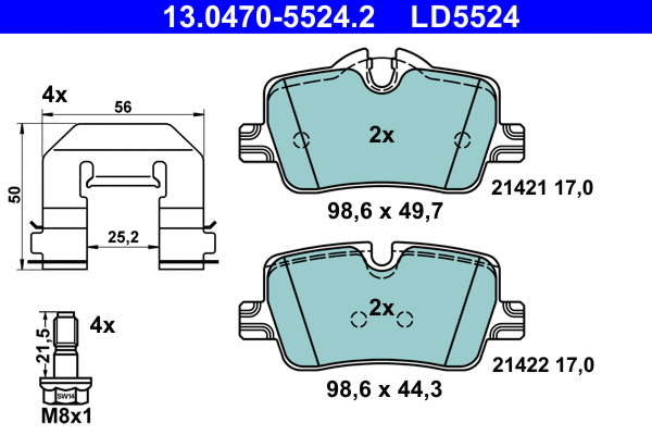 Brake Pad Set, disc brake (13.0470-5524.2)