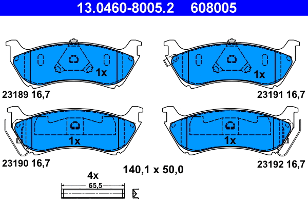 Brake Pad Set, disc brake (13.0460-8005.2)