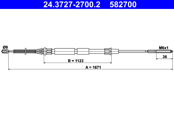Cable Pull, parking brake (24.3727-2700.2)