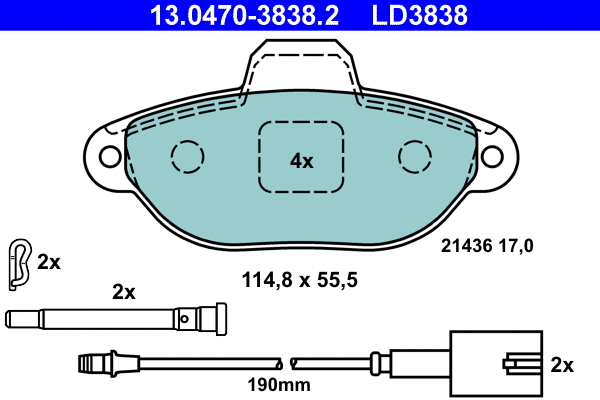 Brake Pad Set, disc brake (13.0470-3838.2)