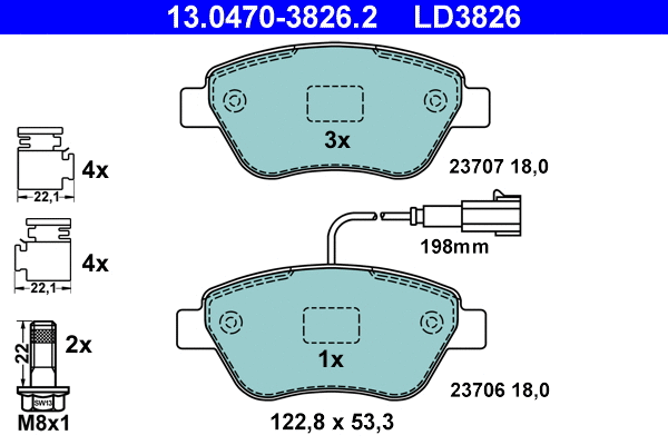 Brake Pad Set, disc brake (13.0470-3826.2)