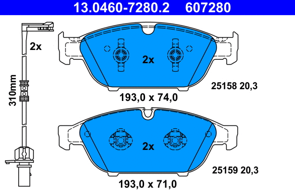 Brake Pad Set, disc brake (13.0460-7280.2)