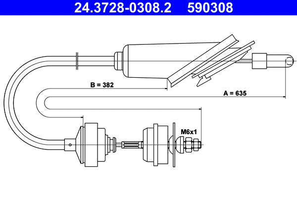 Cable Pull, clutch control (24.3728-0308.2)