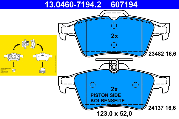 Brake Pad Set, disc brake (13.0460-7194.2)