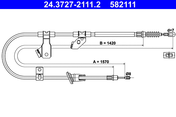 Cable Pull, parking brake (24.3727-2111.2)