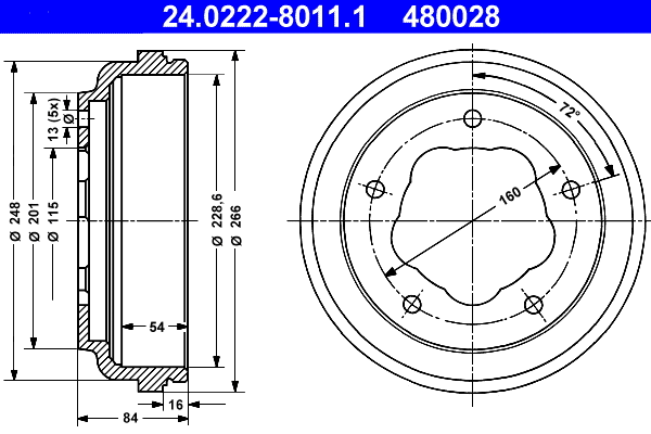 Brake Drum (24.0222-8011.1)