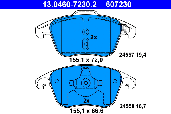 Brake Pad Set, disc brake (13.0460-7230.2)