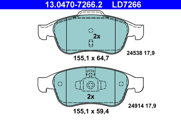 Brake Pad Set, disc brake (13.0470-7266.2)