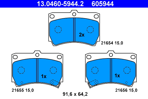 Brake Pad Set, disc brake (13.0460-5944.2)