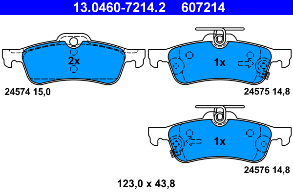 Brake Pad Set, disc brake (13.0460-7214.2)