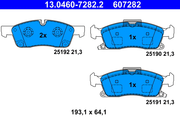 Brake Pad Set, disc brake (13.0460-7282.2)