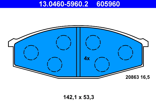 Brake Pad Set, disc brake (13.0460-5960.2)