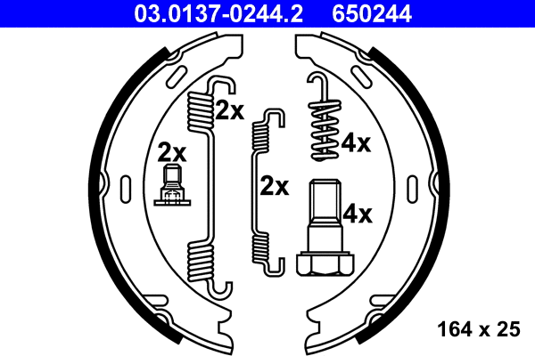 Brake Shoe Set, parking brake (03.0137-0244.2)